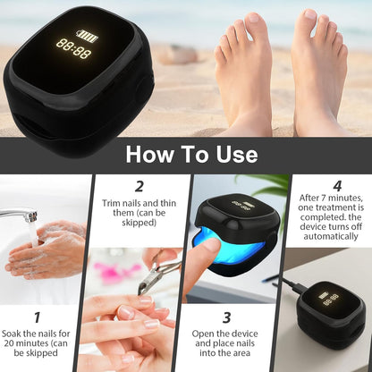 Nail Wellness Light Device (1-Piece): Red & Blue LED for Daily Nail Care Routine - Auto Timer, USB V1107-CS-ZJD