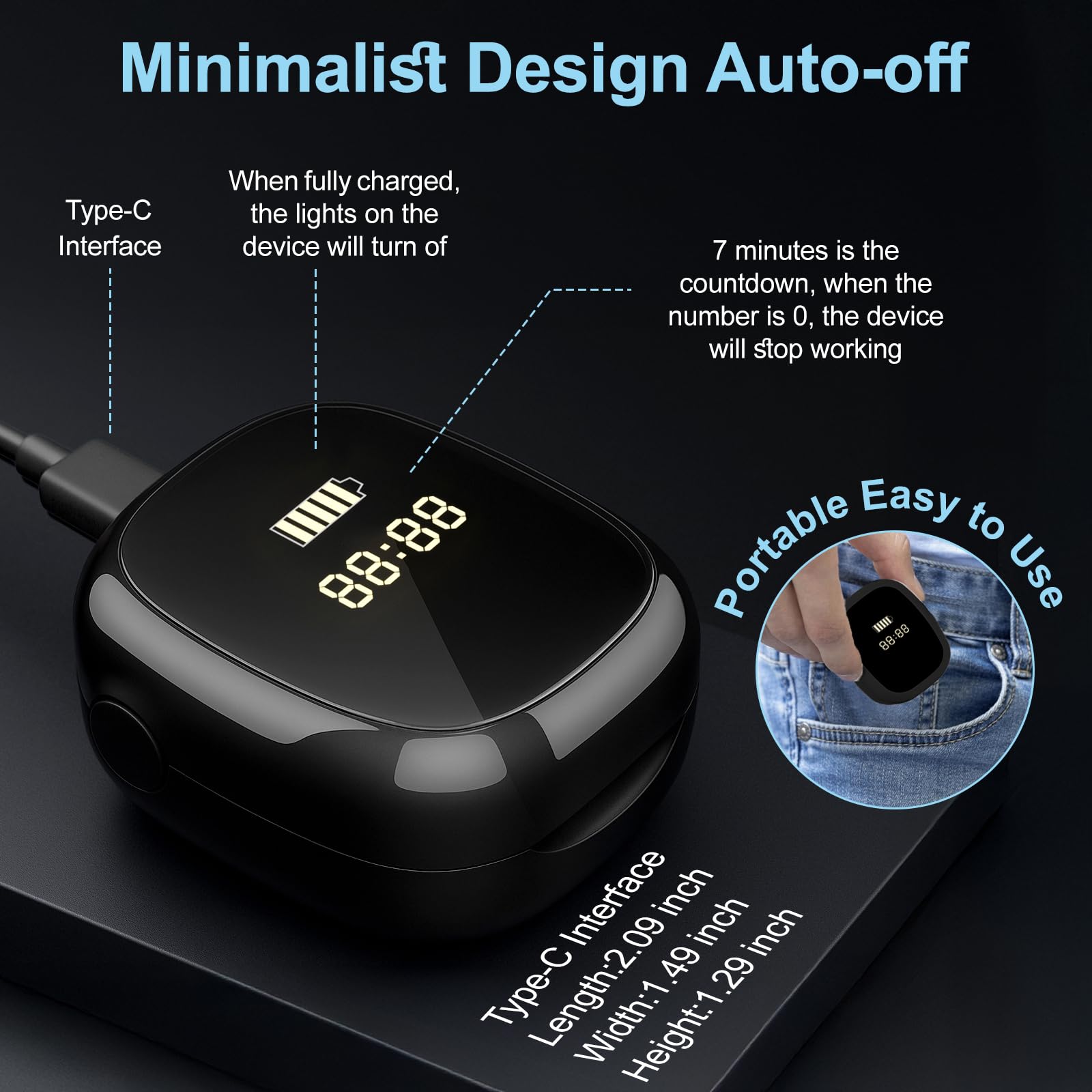 Nail Wellness Light Device (1-Piece): Red & Blue LED for Daily Nail Care Routine - Auto Timer, USB V1107-CS-ZJD