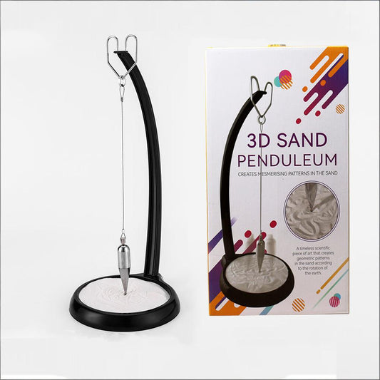 3D Sand Pendulum Desk Toy - Science Art Decor with Kinetic Sand Patterns, Earth Rotation Demo, Stress Relief V1107-CS-ZLSB