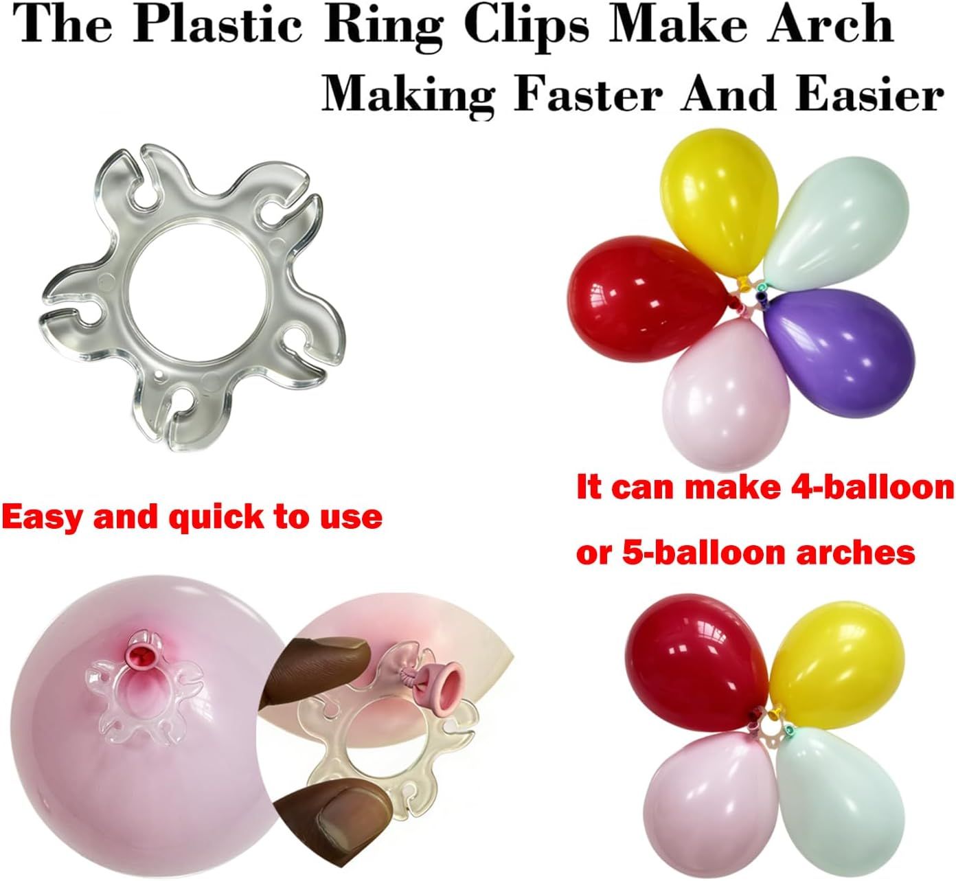 Tabletop Balloon Arch Kit with Adjustable Fiber Rods & Plastic Ring Clips for Birthday Wedding Graduation V1107-CS-ZMQQGM