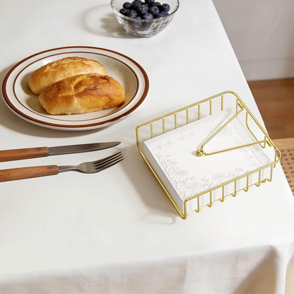 Iron Napkin Holder for Dining Table, Kitchen Counter & Outdoor Picnic Use with Weighted Arm (Black) V1107-CS-ZMZJTJJ