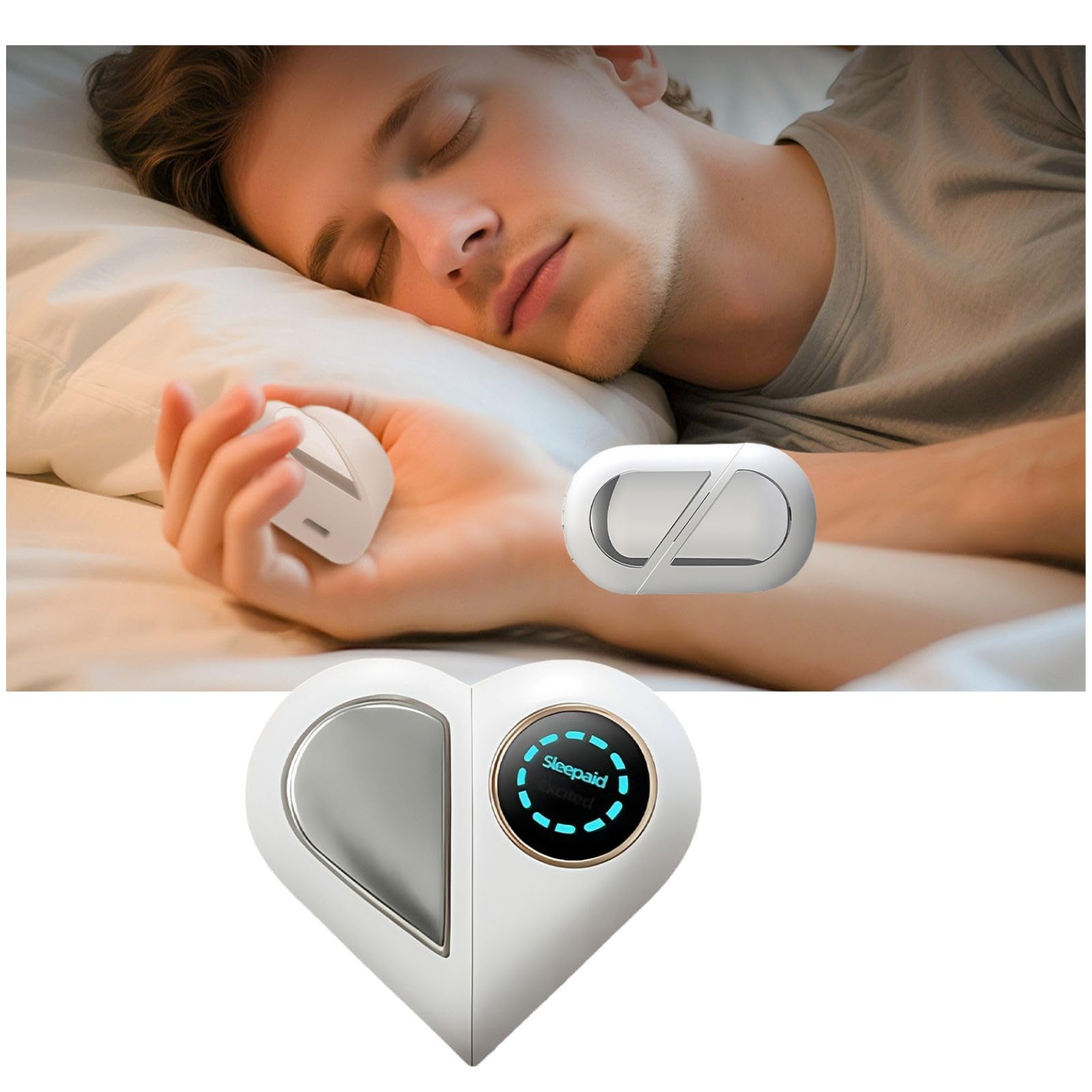 White Handheld Sleep Aid Device: Smart Relaxation Tool with Dual Modes & LED Display - Portable Stress Relief V1107-CS-ZNSMY