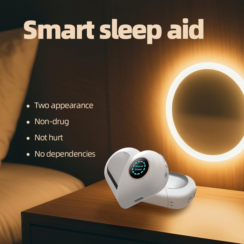 White Handheld Sleep Aid Device: Smart Relaxation Tool with Dual Modes & LED Display - Portable Stress Relief V1107-CS-ZNSMY