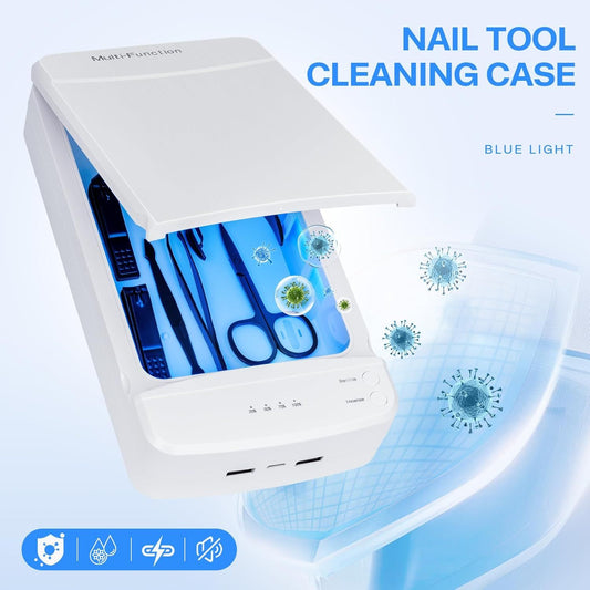Multi-Function UV Sterilizer Box with Blue LED Light - 99.9% Germ Elimination, Dual Sterilize & Aromatherapy V1107-CS-ZWXSJH