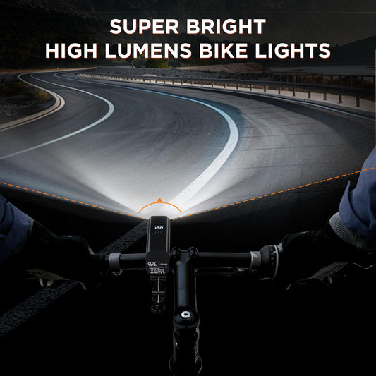Ultra-Bright 1200 Lumen Bike Light Set with USB Rechargeable Headlight & Tail Light - IP65 Waterproof Cycling V1107-CS-ZXCQHD