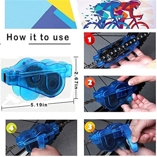 9-Piece Bike Cleaning Kit - Chain Cleaner, Tire Brush, Frame Scrubber, Gear Brush, Microfiber Glove for V1107-CS-ZXCQJTZ
