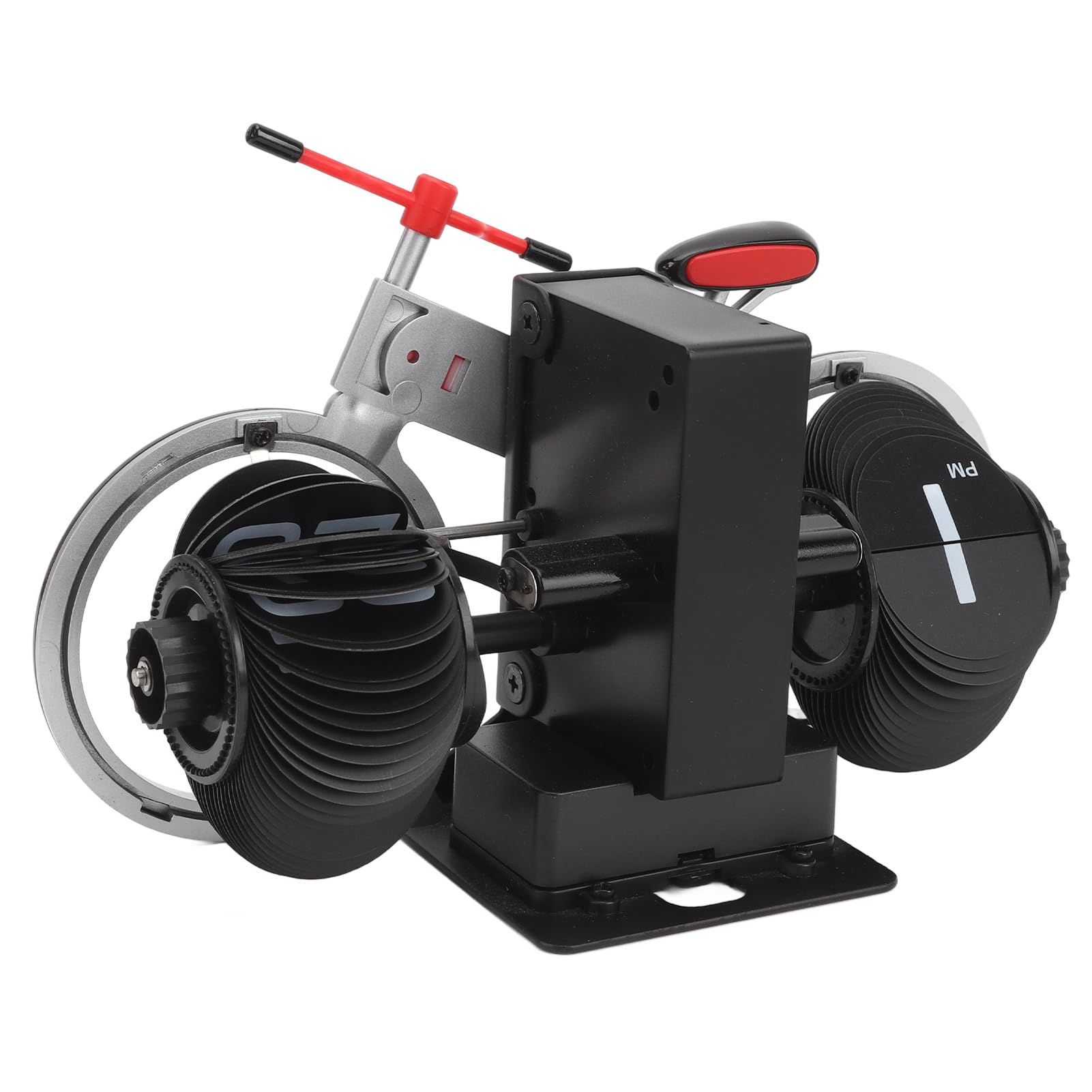 Modern Bicycle Flip Clock - Creative Mechanical Desk Timepiece with Dual Rotating Wheels, Retro Design for V1107-CS-ZXCZBHO
