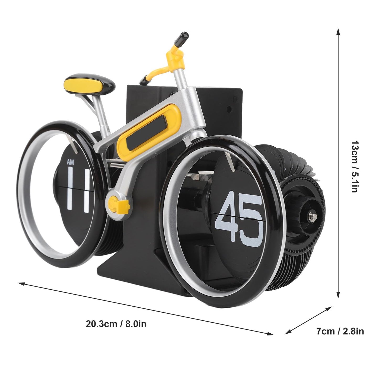 Modern Bicycle Flip Clock - Creative Mechanical Desk Timepiece with Dual Rotating Wheels, Retro Design for V1107-CS-ZXCZBHU
