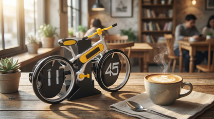 Modern Bicycle Flip Clock - Creative Mechanical Desk Timepiece with Dual Rotating Wheels, Retro Design for V1107-CS-ZXCZBHU