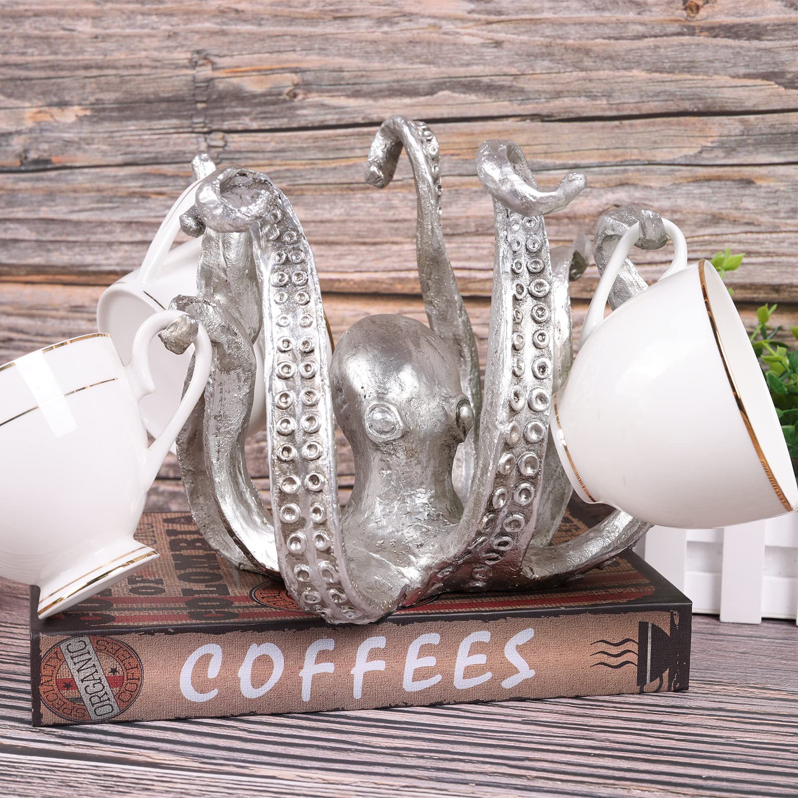 Multi-Functional Octopus Sculpture - Decorative Resin Cup Holder & Jewelry Organizer, Unique Home Accent for V1107-CS-ZYSZBJY