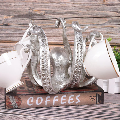 Multi-Functional Octopus Sculpture - Decorative Resin Cup Holder & Jewelry Organizer, Unique Home Accent for V1107-CS-ZYSZBJY