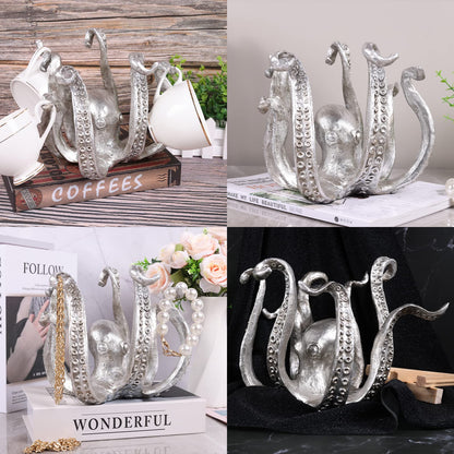 Multi-Functional Octopus Sculpture - Decorative Resin Cup Holder & Jewelry Organizer, Unique Home Accent for V1107-CS-ZYSZBJY
