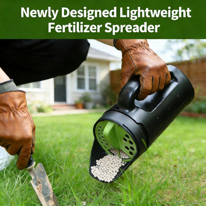 Handheld Garden Seed & Salt Spreader - 80oz Capacity, Adjustable Outlet, Ergonomic Handle for Fertilizer, V1107-CS-ZZBZQ