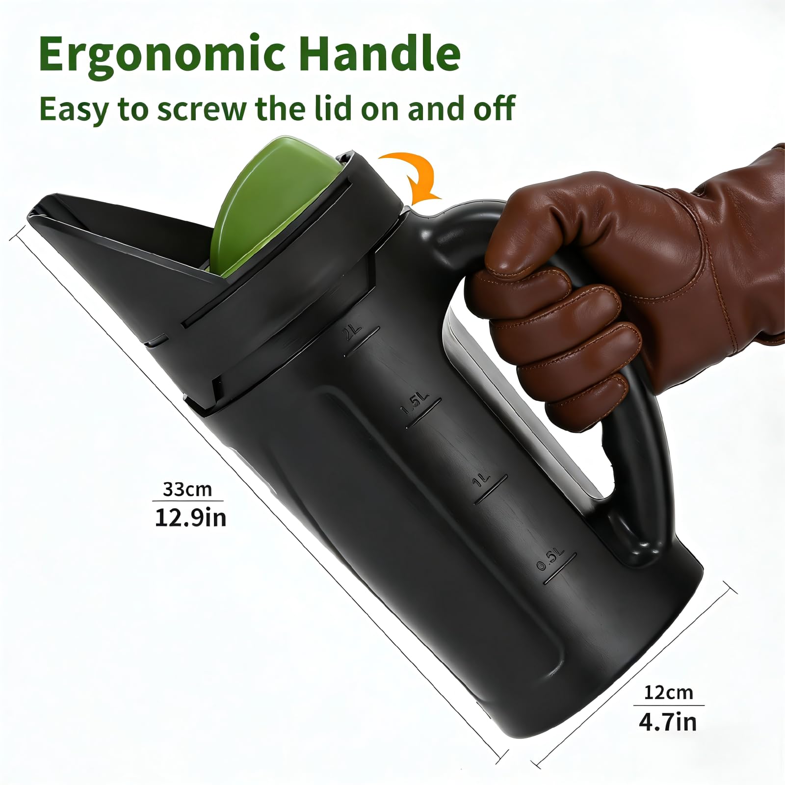 Handheld Garden Seed & Salt Spreader - 80oz Capacity, Adjustable Outlet, Ergonomic Handle for Fertilizer, V1107-CS-ZZBZQ