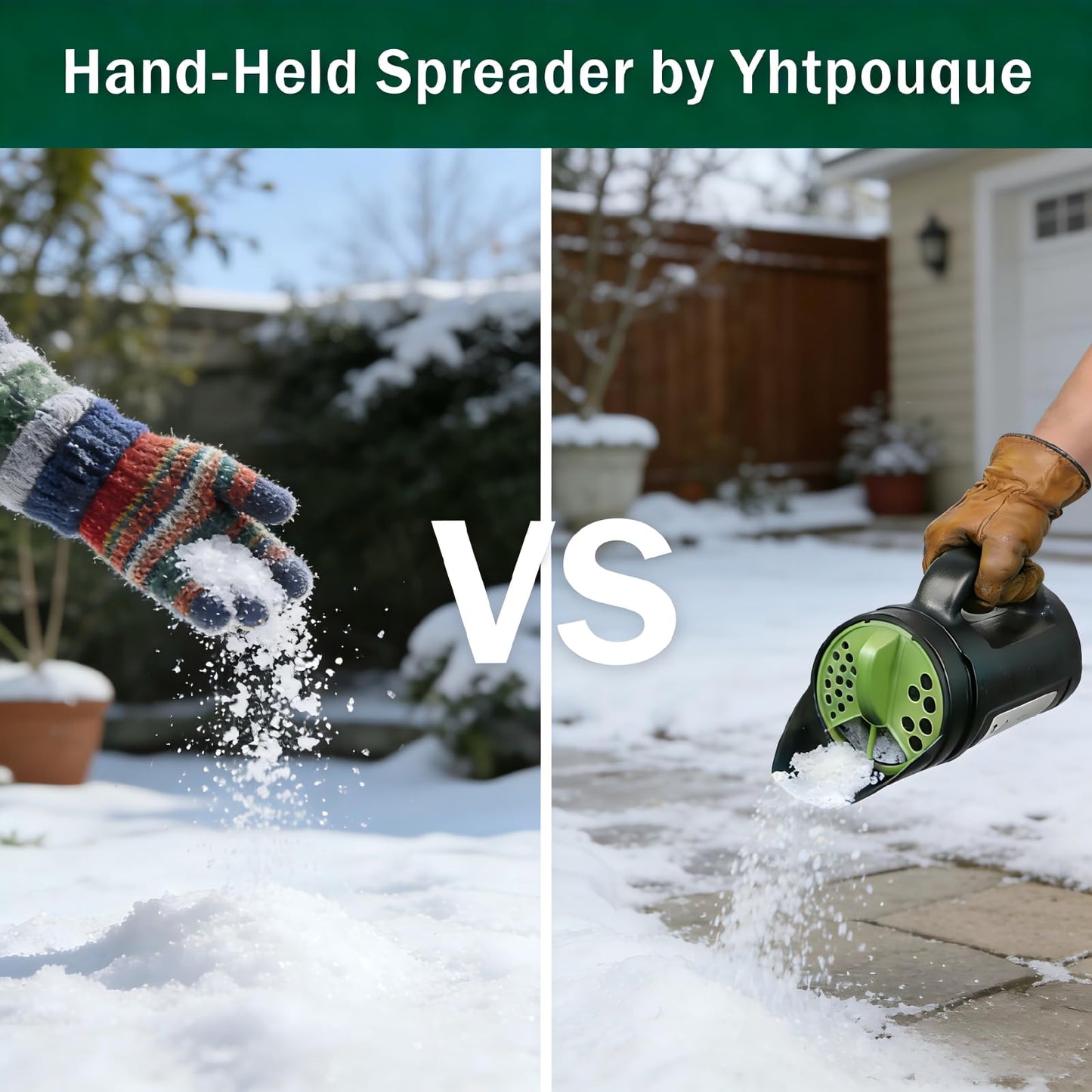 Handheld Garden Seed & Salt Spreader - 80oz Capacity, Adjustable Outlet, Ergonomic Handle for Fertilizer, V1107-CS-ZZBZQ