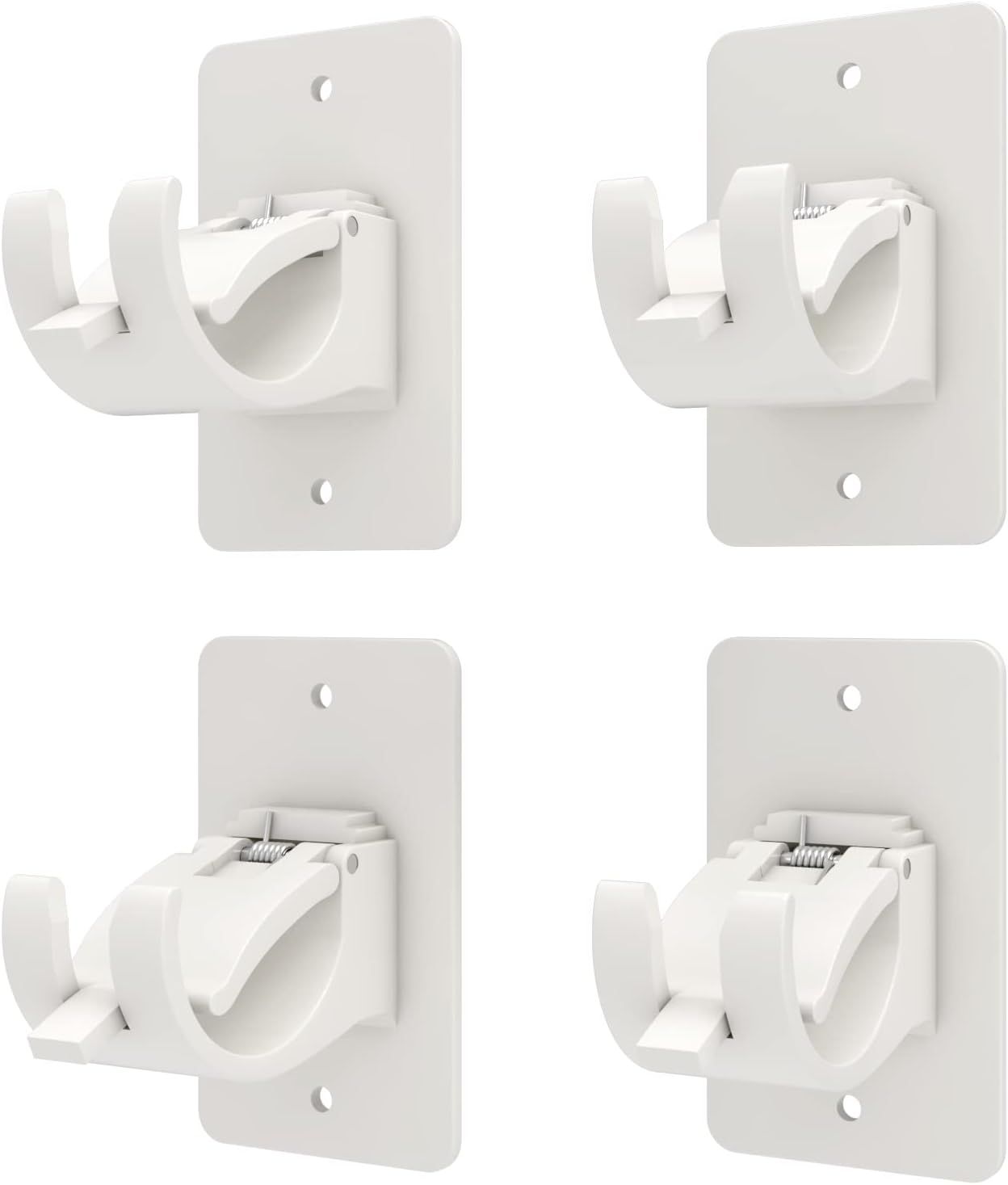 4-Pack No-Drill Self-Adhesive Curtain Rod Brackets for Smooth Walls, Universal Fit for Bathroom & Bedroom V1107-CSCLGGDJB