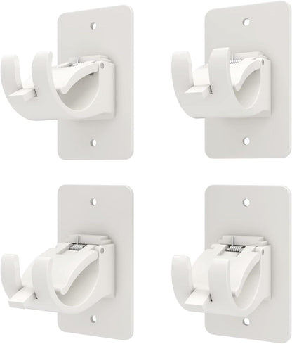 4-Pack No-Drill Self-Adhesive Curtain Rod Brackets for Smooth Walls, Universal Fit for Bathroom & Bedroom V1107-CSCLGGDJB