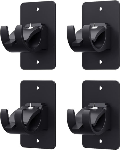 4-Pack No-Drill Self-Adhesive Curtain Rod Brackets for Smooth Walls, Universal Fit for Bathroom & Bedroom V1107-CSCLGGDJH