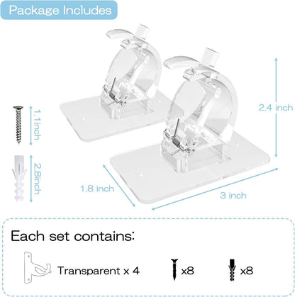 4-Pack No-Drill Self-Adhesive Curtain Rod Brackets for Smooth Walls, Universal Fit for Bathroom & Bedroom V1107-CSCLGGDJT