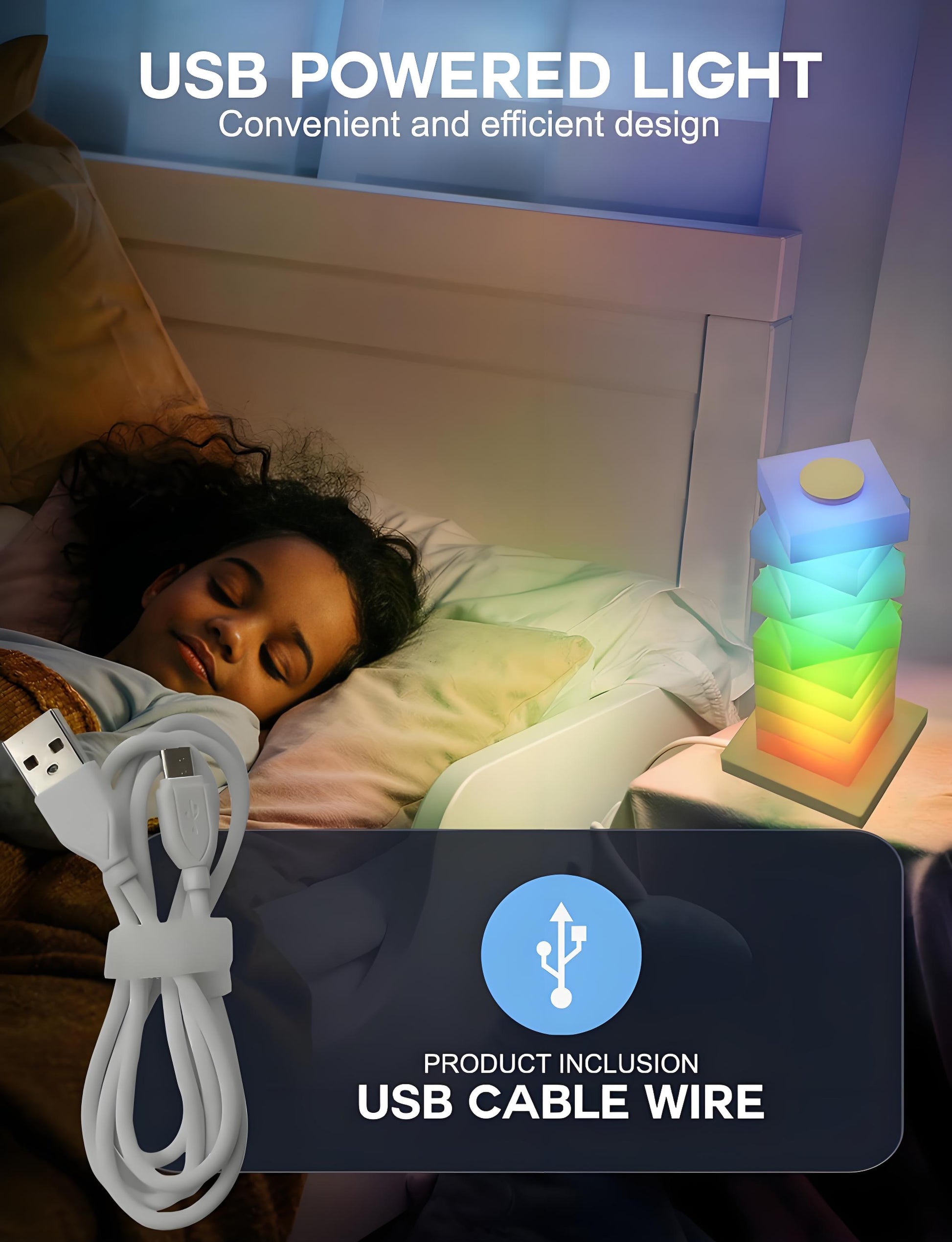 Customizable RGB Cube Lamp: USB-Powered LED Tower Light for Australian Gamerooms, Bedrooms & Room Decor V1107-CUSTOMIZABLE RGB CUBE LAMP