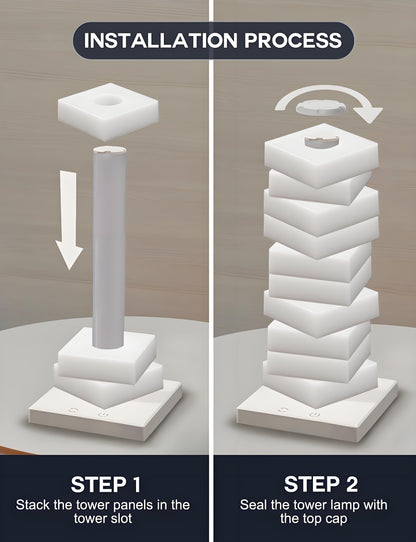 Customizable RGB Cube Lamp: USB-Powered LED Tower Light for Australian Gamerooms, Bedrooms & Room Decor V1107-CUSTOMIZABLE RGB CUBE LAMP