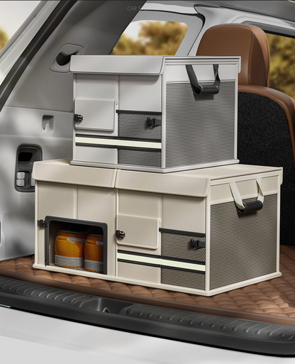 Foldable Car Trunk Organiser, 30L/60L Large Capacity Storage Box for Auto Boot, Multi-functional Cargo V1107-FOLDABLE CAR TRUNK ORGANISER1-GREY