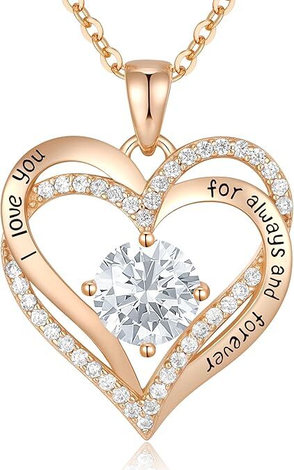 Forever Love Heart Birthstone Necklace: 925 Sterling Silver Jewelry for Mom, Wife, Friend - Ideal for V1107-FOREVER LOVE HEART BIRTHSTONE NECKLACE