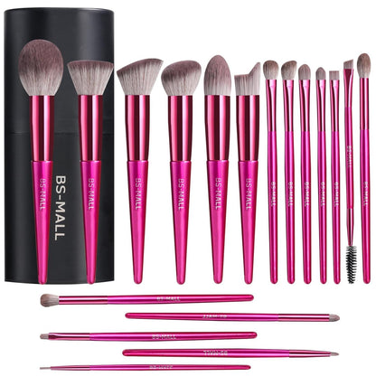 Hot red Professional Makeup Brush Set (18-Piece): Cruelty-Free, Versatile for Foundation, Blush & Eyeshadow, V1107-HOT RED PROFESSIONAL MAKEUP BRUSH SET