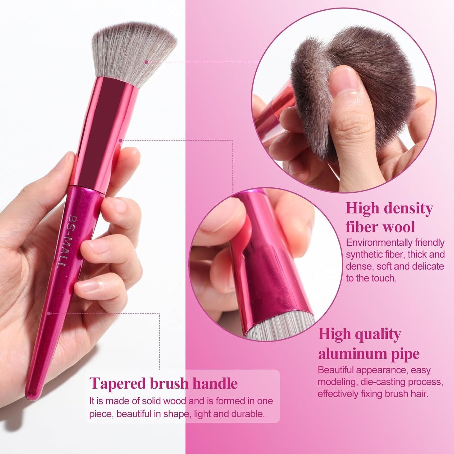 Hot red Professional Makeup Brush Set (18-Piece): Cruelty-Free, Versatile for Foundation, Blush & Eyeshadow, V1107-HOT RED PROFESSIONAL MAKEUP BRUSH SET