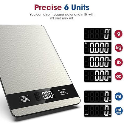 10kg/1g Precision Kitchen Scale: Ultra-Thin, Multi-Unit, Stainless Steel for Aussie Home Cooks V1107-KITCHEN SCALE1