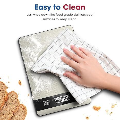 10kg/1g Precision Kitchen Scale: Ultra-Thin, Multi-Unit, Stainless Steel for Aussie Home Cooks V1107-KITCHEN SCALE1