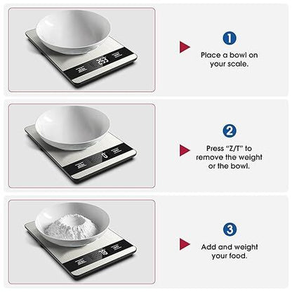 10kg/1g Precision Kitchen Scale: Ultra-Thin, Multi-Unit, Stainless Steel for Aussie Home Cooks V1107-KITCHEN SCALE1