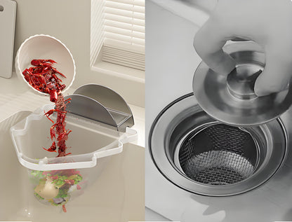 Kitchen Sink Filter Rack with 100 12cm*15cm Mesh Bags, Foldable Food Waste Strainer, Multi-functional Drain V1107-KITCHEN SINK FILTER RACK-YELLOW