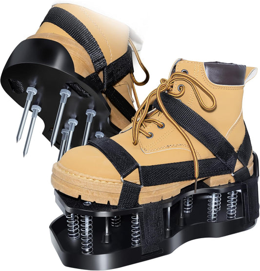 Lawn Aerator Shoes with Spring Base & Spikes: Adjustable Strap, Double-Layer Design for Healthy Lawns in V1107-LAWN AERATOR SHOES