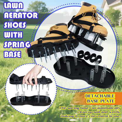 Lawn Aerator Shoes with Spring Base & Spikes: Adjustable Strap, Double-Layer Design for Healthy Lawns in V1107-LAWN AERATOR SHOES