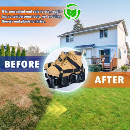 Lawn Aerator Shoes with Spring Base & Spikes: Adjustable Strap, Double-Layer Design for Healthy Lawns in V1107-LAWN AERATOR SHOES