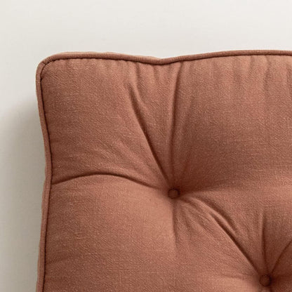 43x43x6cm Linen Cotton Thick Seat Cushion: Plush, Solid-Colour, for Office & Home Chairs, Aussie Comfort V1107-LINEN COTTON THICK SEAT CUSHION