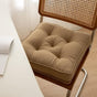43x43x6cm Linen Cotton Thick Seat Cushion: Plush, Solid-Colour, for Office & Home Chairs, Aussie Comfort V1107-LINEN COTTON THICK SEAT CUSHION1