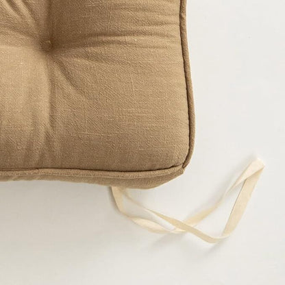 43x43x6cm Linen Cotton Thick Seat Cushion: Plush, Solid-Colour, for Office & Home Chairs, Aussie Comfort V1107-LINEN COTTON THICK SEAT CUSHION1