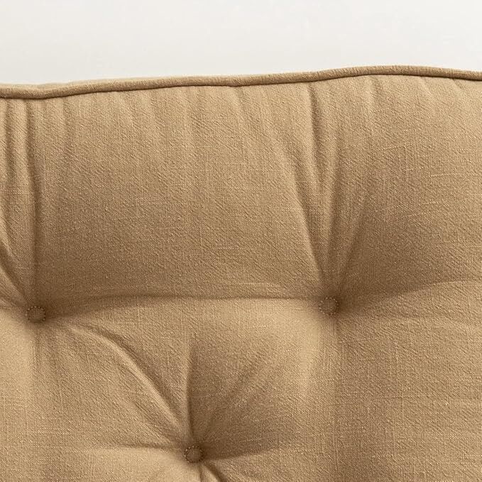 43x43x6cm Linen Cotton Thick Seat Cushion: Plush, Solid-Colour, for Office & Home Chairs, Aussie Comfort V1107-LINEN COTTON THICK SEAT CUSHION1