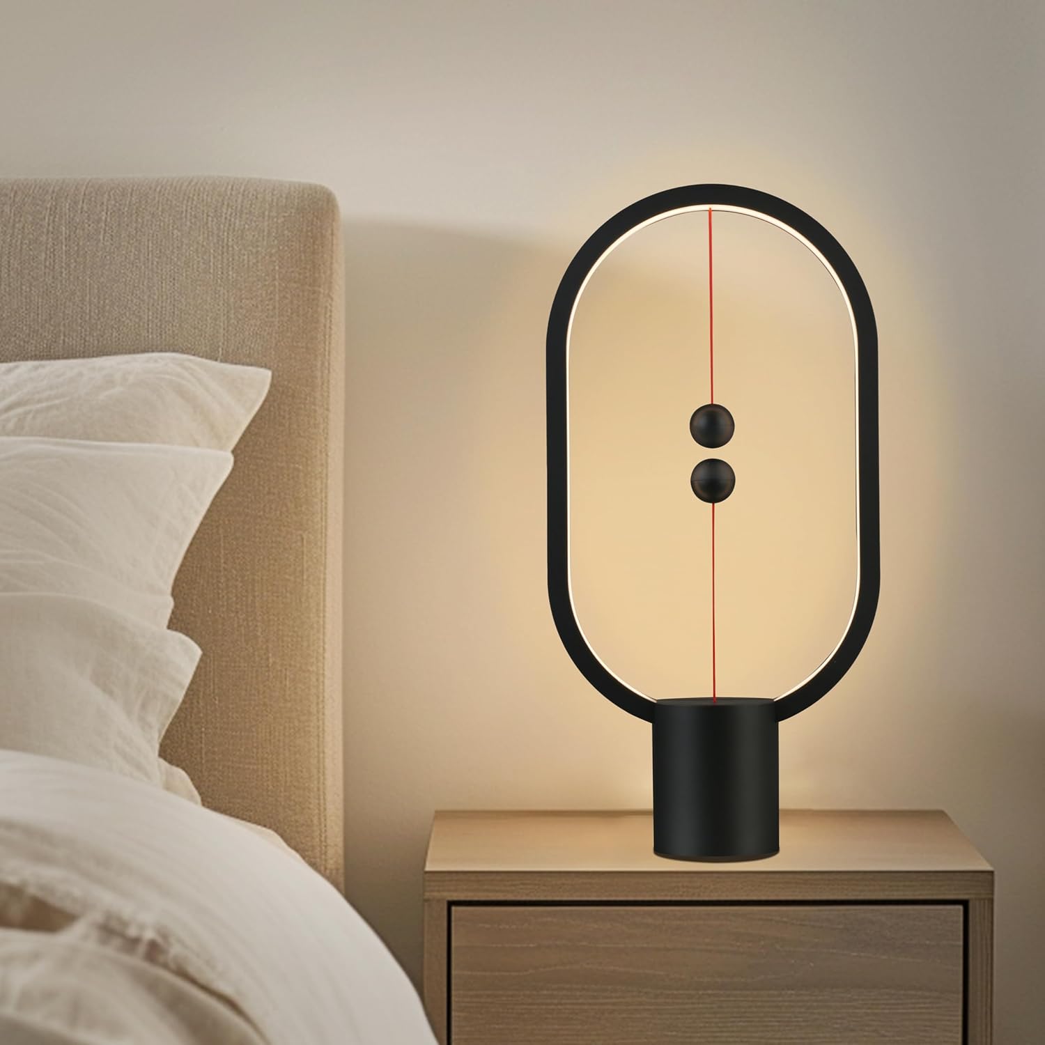 Black Magnetic Balance LED Table Lamp: USB-Powered, Dimmable Eye-Care Light with Award-Winning Design for V1107-MAGNETIC BALANCE LED TABLE LAMP