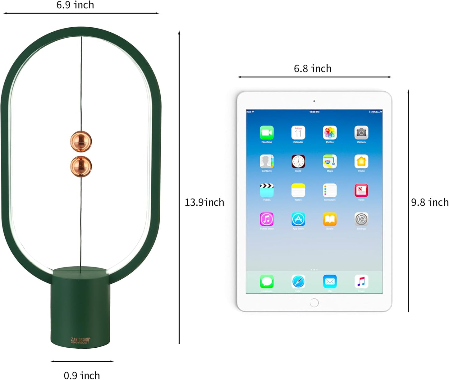 Green Magnetic Balance LED Table Lamp: USB-Powered, Dimmable Eye-Care Light with Award-Winning Design for V1107-MAGNETIC BALANCE LED TABLE LAMP2