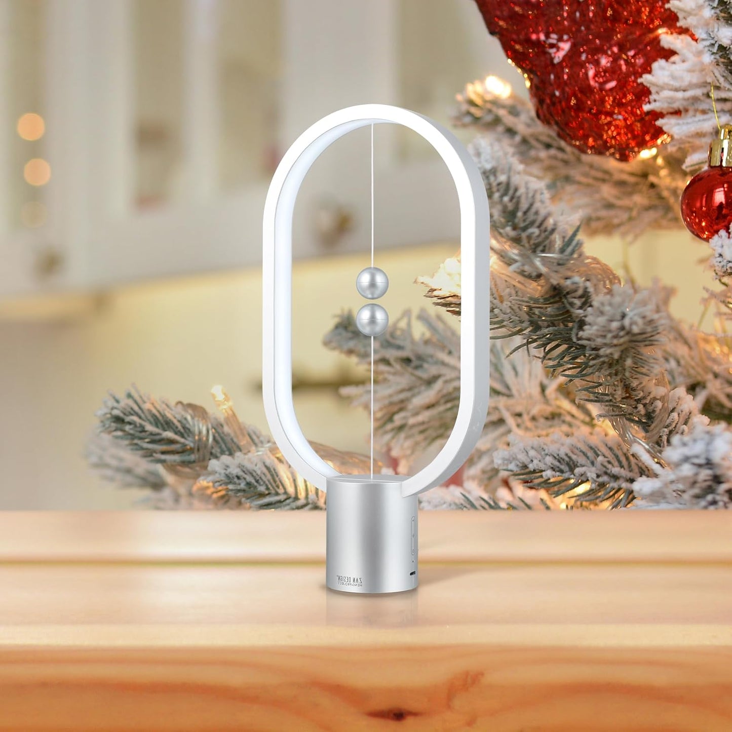 Silver Magnetic Balance LED Table Lamp: USB-Powered, Dimmable Eye-Care Light with Award-Winning Design for V1107-MAGNETIC BALANCE LED TABLE LAMP3