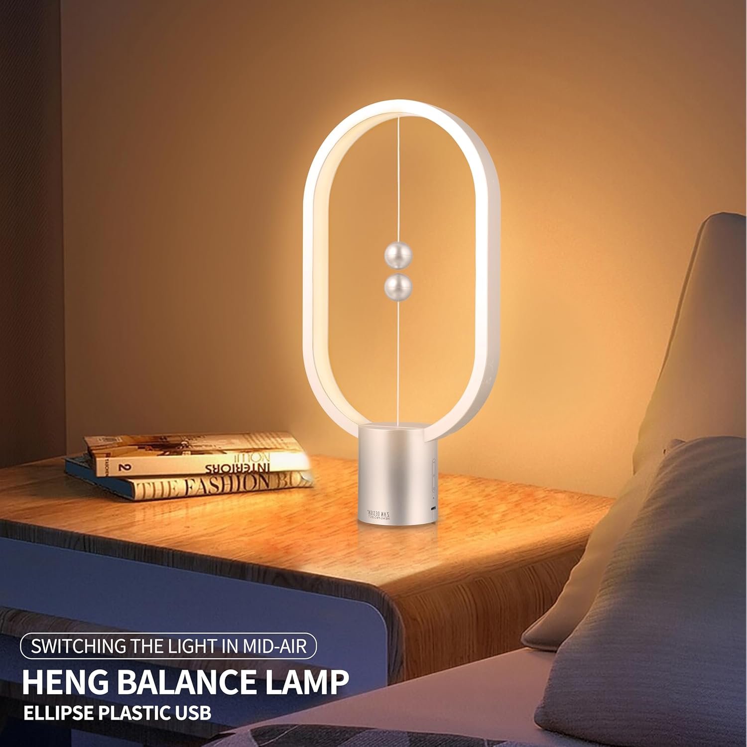 Silver Magnetic Balance LED Table Lamp: USB-Powered, Dimmable Eye-Care Light with Award-Winning Design for V1107-MAGNETIC BALANCE LED TABLE LAMP3