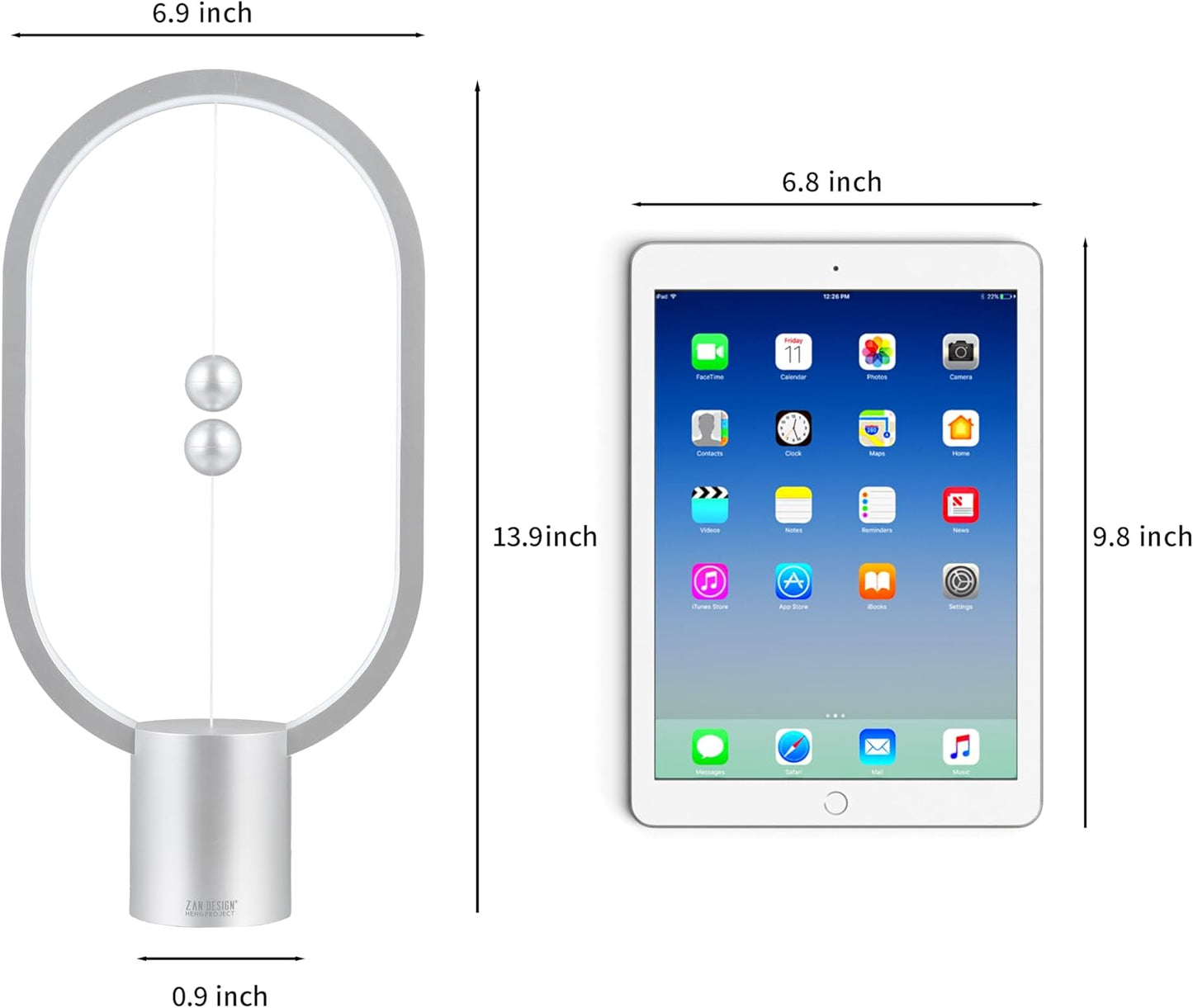 Silver Magnetic Balance LED Table Lamp: USB-Powered, Dimmable Eye-Care Light with Award-Winning Design for V1107-MAGNETIC BALANCE LED TABLE LAMP3