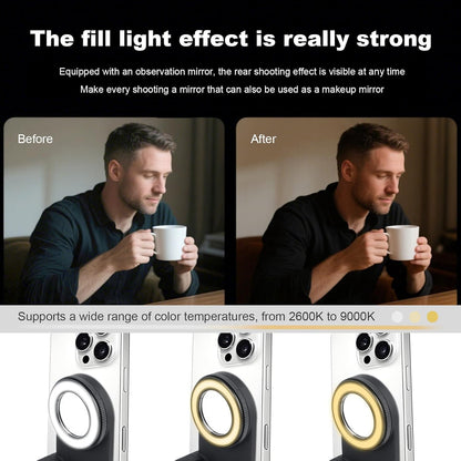 Magnetic Phone Camera Grip with Fill Light & Remote: Stable Shooting Holder for iPhone/Android - Ideal for V1107-MAGNETIC PHONE CAMERA GRIP