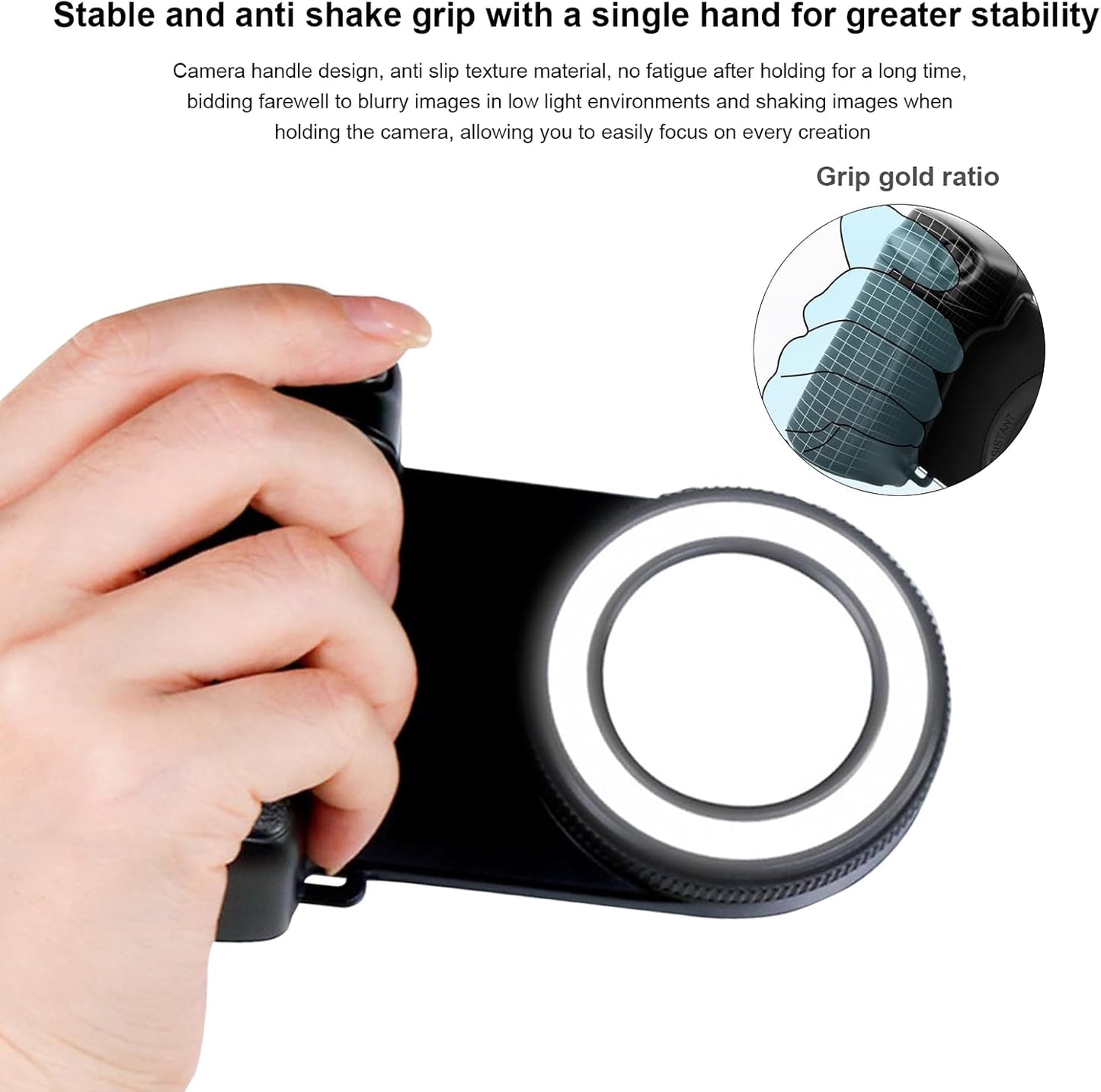 Magnetic Phone Camera Grip with Fill Light & Remote: Stable Shooting Holder for iPhone/Android - Ideal for V1107-MAGNETIC PHONE CAMERA GRIP