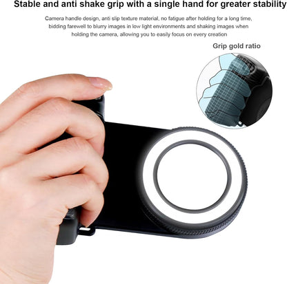 Magnetic Phone Camera Grip with Fill Light & Remote: Stable Shooting Holder for iPhone/Android - Ideal for V1107-MAGNETIC PHONE CAMERA GRIP