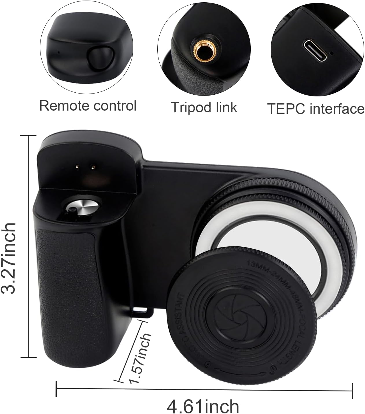 Magnetic Phone Camera Grip with Fill Light & Remote: Stable Shooting Holder for iPhone/Android - Ideal for V1107-MAGNETIC PHONE CAMERA GRIP