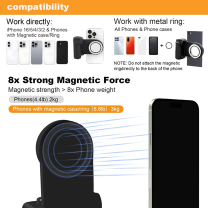 Magnetic Phone Camera Grip with Fill Light & Remote: Stable Shooting Holder for iPhone/Android - Ideal for V1107-MAGNETIC PHONE CAMERA GRIP